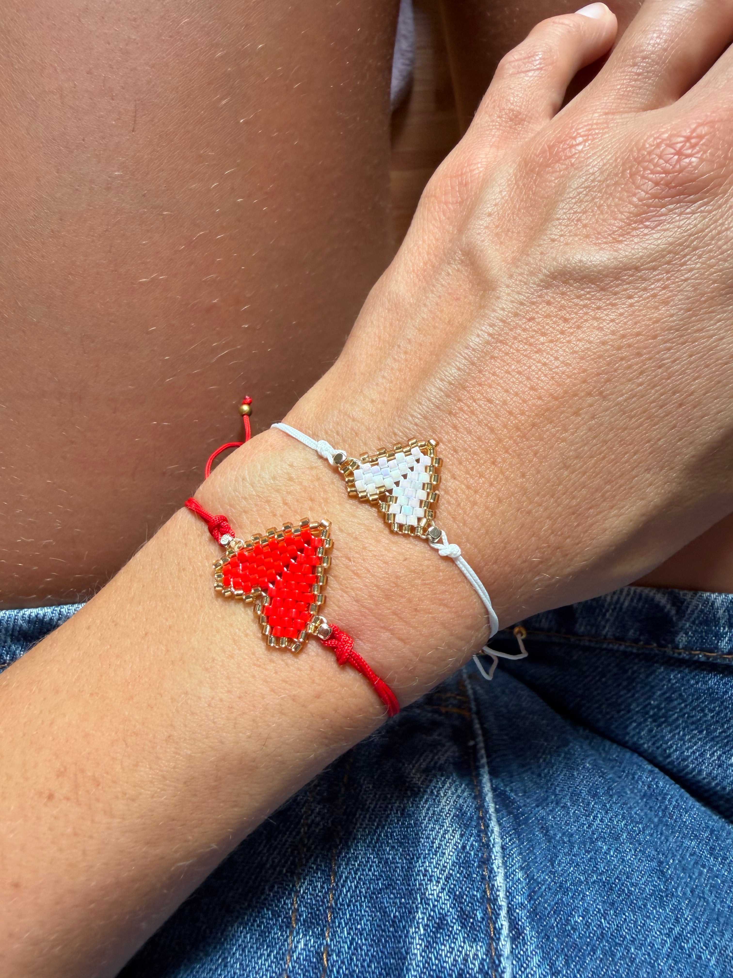 Handgemachtes Miyuki Herz Armband
