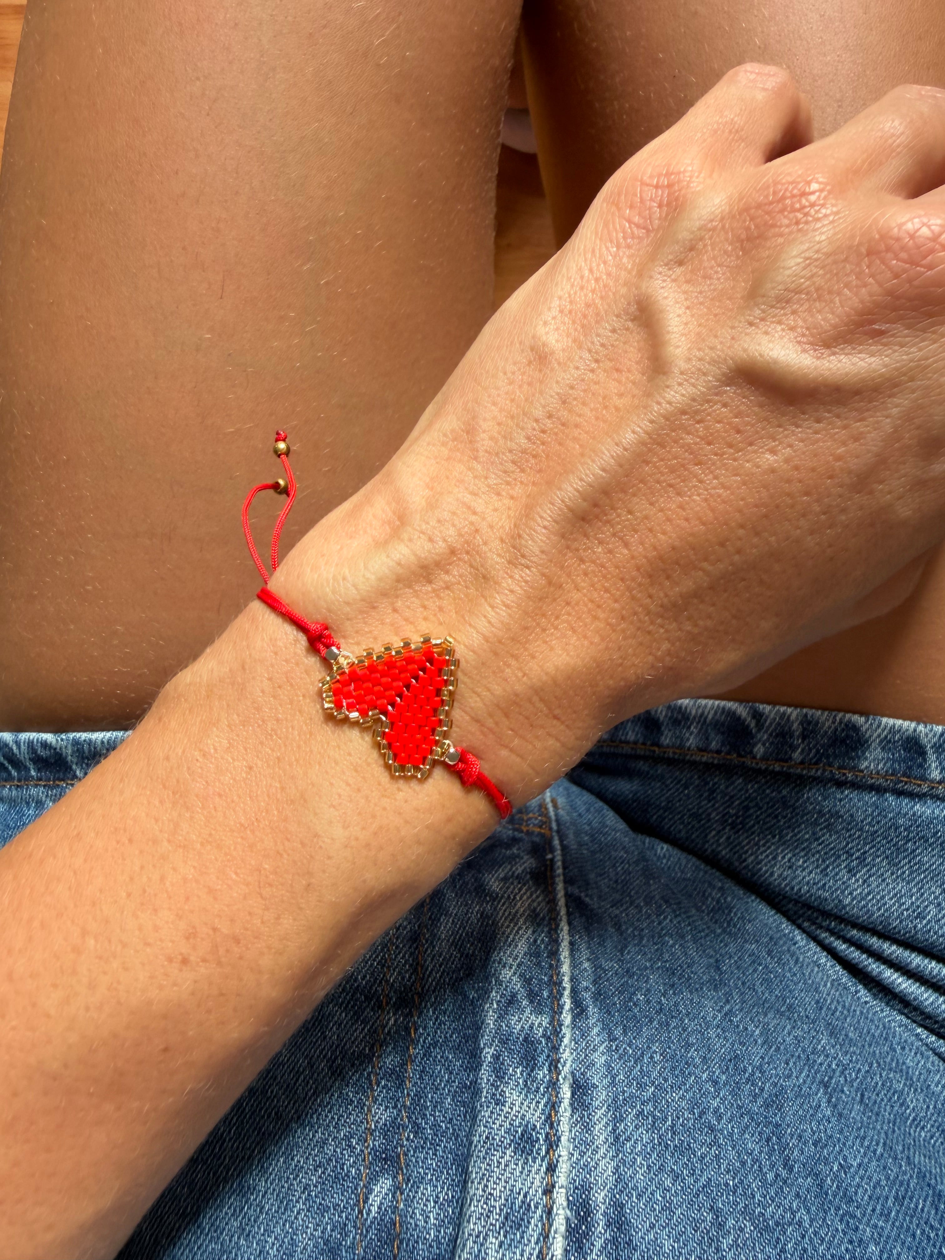 Handgemachtes Miyuki Herz Armband