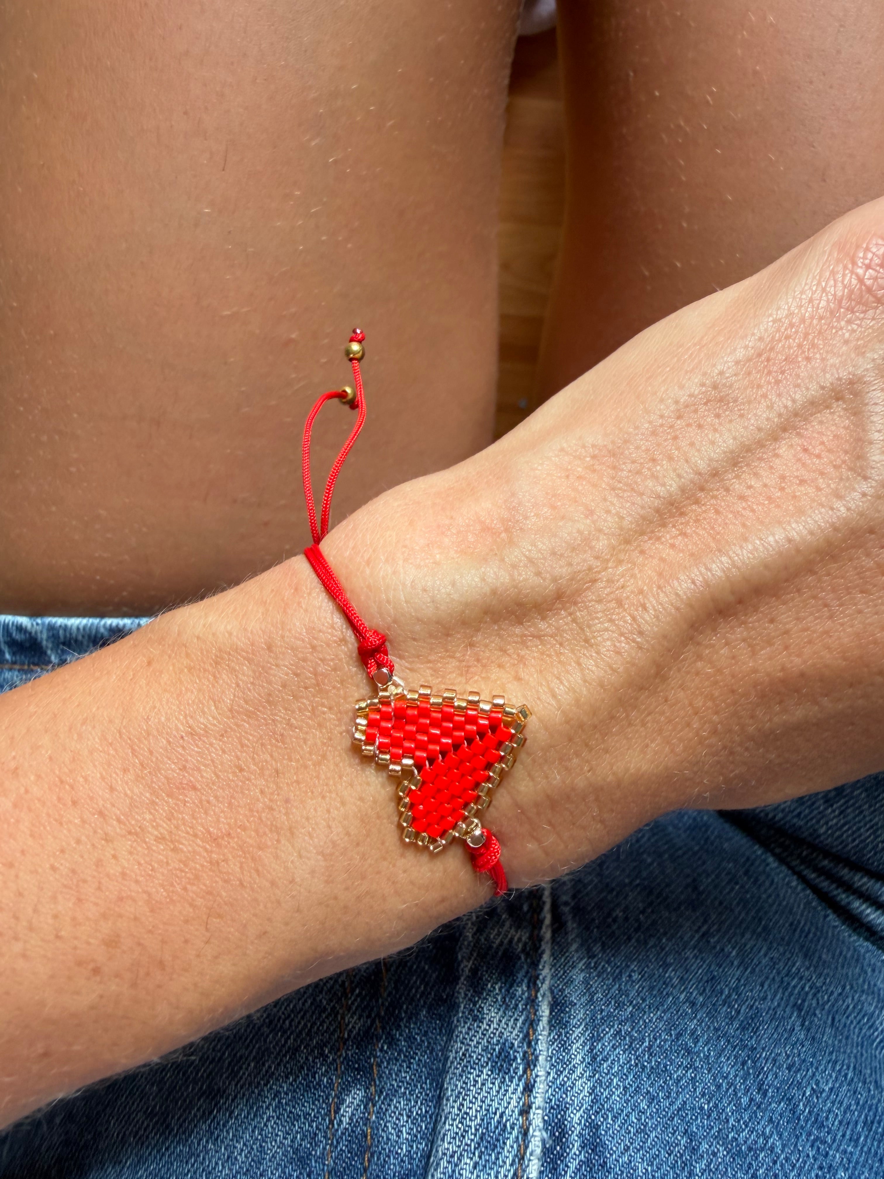 Handgemachtes Miyuki Herz Armband